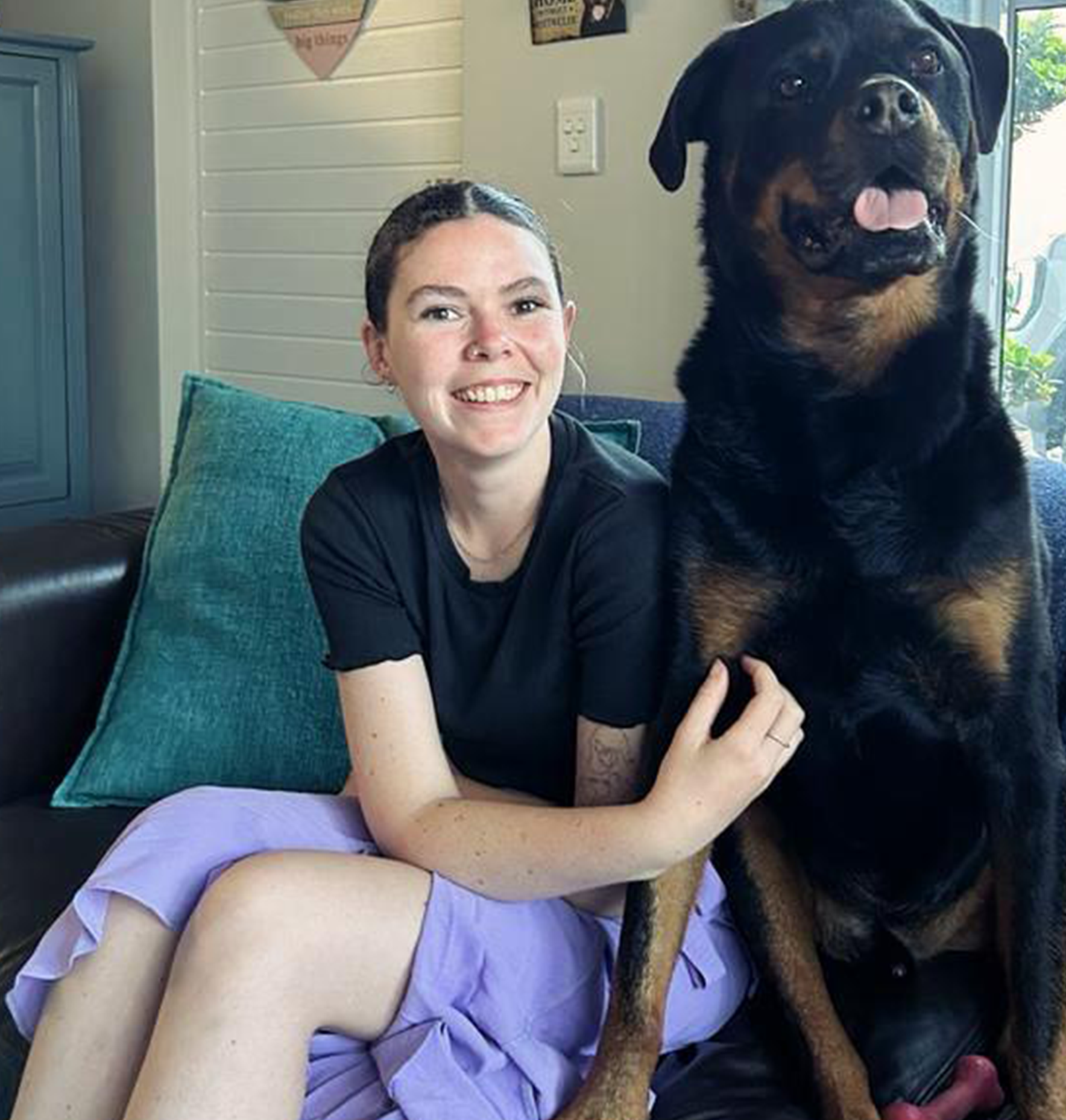 Amber with dog